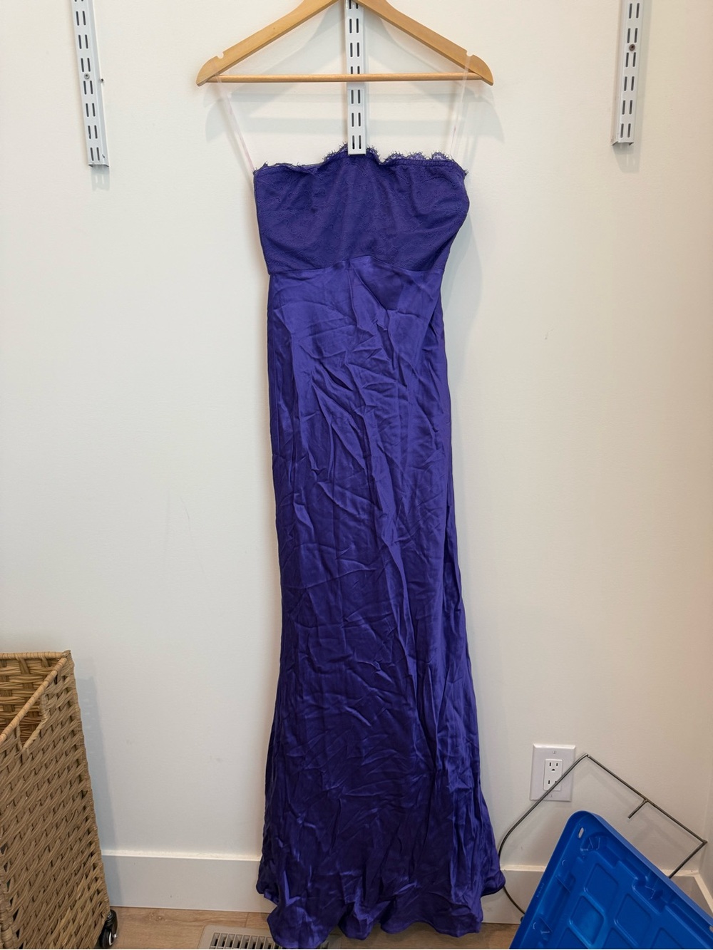 Meshki Strapless Purple Maxi Dress- darci